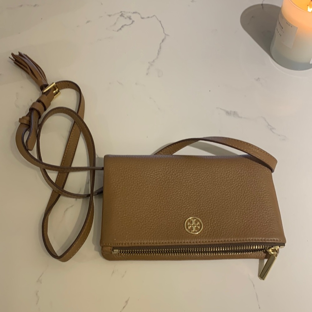Brown Leather Tory Burch Crossbody Bag